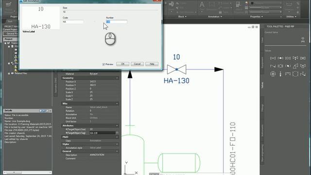 AutoCAD P&ID Annotating a Symbol смотреть онлайн