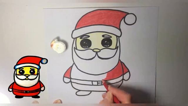 Как рисовать Деда Мороза / How to draw Santa Claus смотреть онлайн