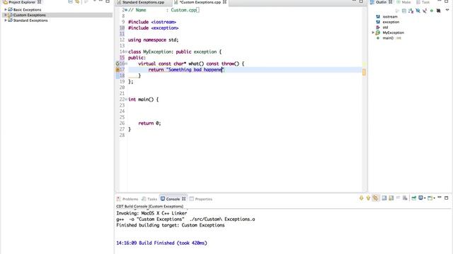 Intermediate Advanced C++ 3 Custom Exceptions смотреть онлайн