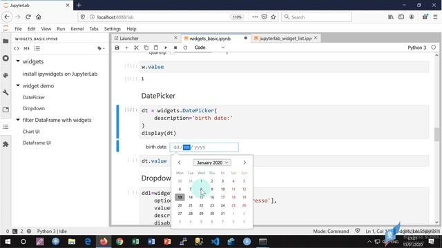 สอน JupyterLab: การติดตั้งและใช้ widget เพื่อใช้ UI ต่าง ๆ เช่น Slider, Dropdown, DatePicker смотреть онлайн