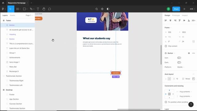 How To Design A Responsive Homepage Using Figma - Tablet Version смотреть онлайн