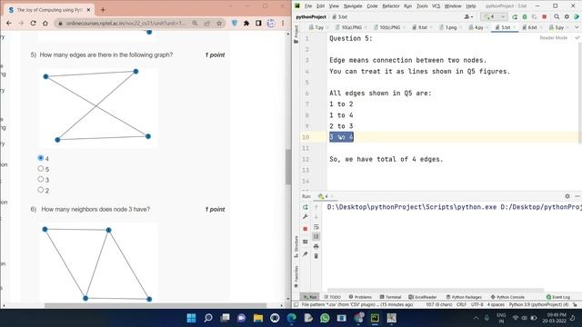 NPTEL The Joy of Computing using Python week 9 quiz assignment answers with proof of each answer смотреть онлайн