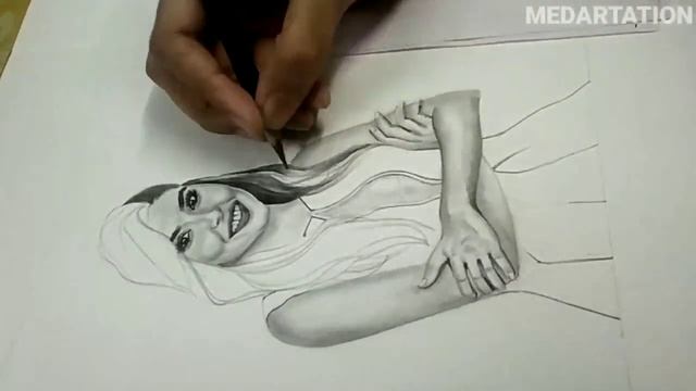How To Make Portrait Of Hande (Hayat) (Sketch) #8 PART-4 ( _medartation_) смотреть онлайн