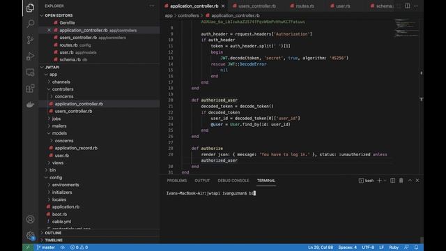 JWT Rails API - Part 2 - Authorize Users смотреть онлайн