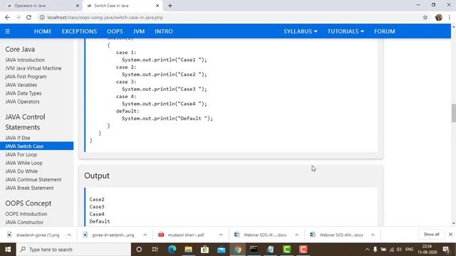 Switch Case In Java смотреть онлайн