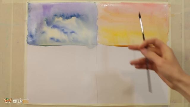 DrawFox. Акварельная живопись для начинающих. 2-3. Образы неба и облаков. смотреть онлайн