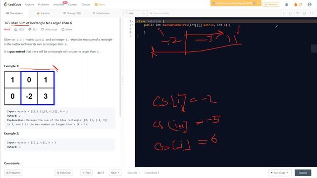 Max Sum of Rectangle No Larger Than K -LeetCode 363 | Kadane's Algorithm Approach@LearnOverflow смотреть онлайн