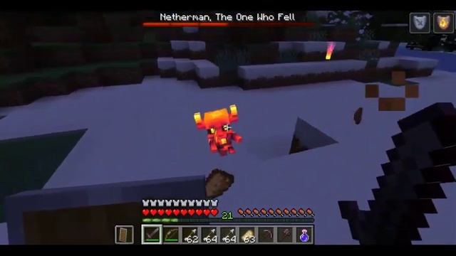 Minecraft Knight Quest: Netherman, The One Who Fell Boss Fight ( 1.19.2 Mod )