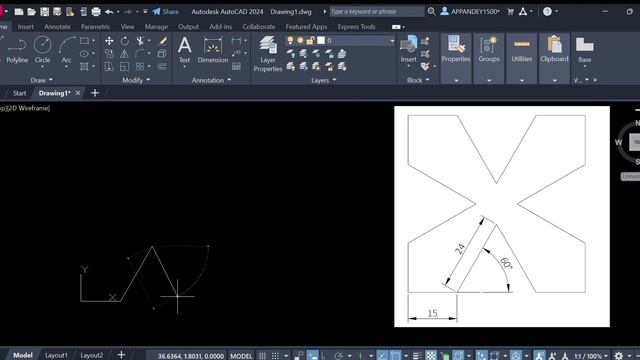 AutoCAD 2d drafting including line and angle commands|mirror command in 2d drafting #autocad #draft смотреть онлайн