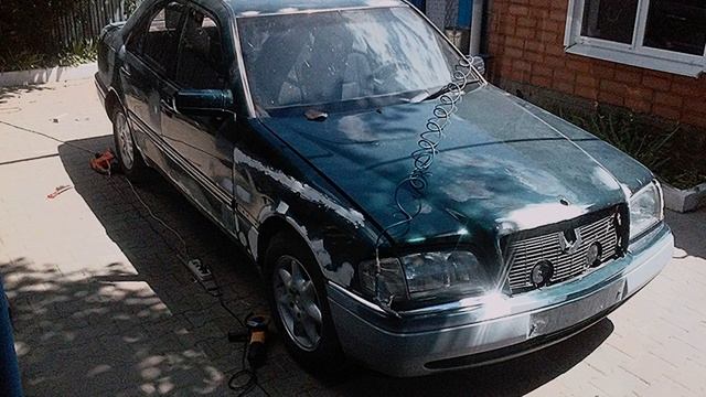 Косметический ремонт Мерседес Бенс W202 С 180. Ремонт мерседесmercedes benz, подготовка, покраска. смотреть онлайн