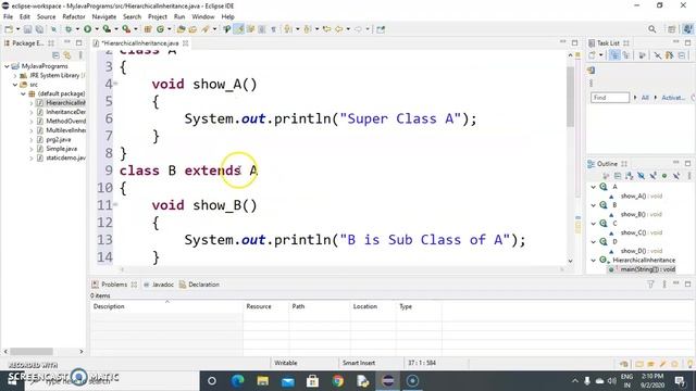 Java Program on Hierarchical Inheritance смотреть онлайн