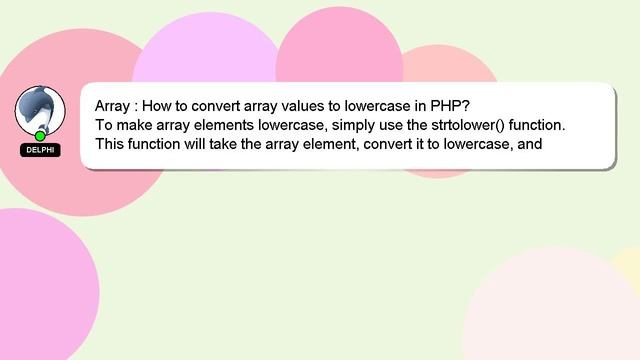 Array : How to convert array values to lowercase in PHP? смотреть онлайн