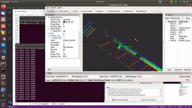 2D motion tracking (x,y) in static 3D LiDAR (LSLIDAR C16) point clouds using Python and OpenCV смотреть онлайн