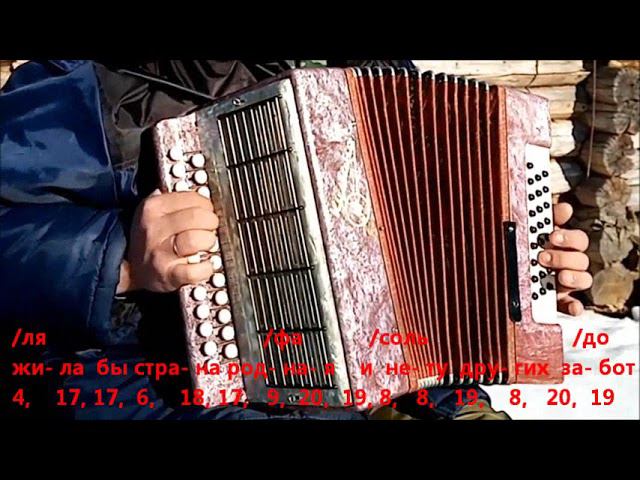 Песня о тревожной молодости (разбор на гармони)