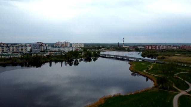С высоты птичьего полета. Колпино. Чухонка. 4K video смотреть онлайн