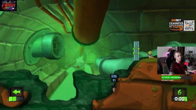 Казахстан угрожает нам бомбардировкой - Worms Revolution (3) смотреть онлайн