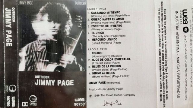 Jimmy Page - Outrider (Full Album)(Audio Cassette Original)