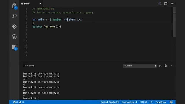 TypeScript: Functions #2 Fat Arrow Syntax, Interface Function Definitions смотреть онлайн