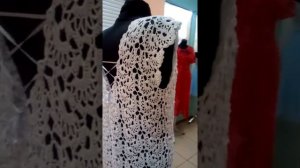 Готовая пляжная туника Веера крючком. Ленточное кружево. Авторская работа. Обзор.