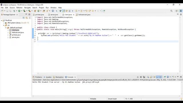 RMI implementation using eclipse, parallel and distributed system subject смотреть онлайн