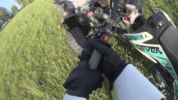 2 часть покатушки по мини маршруту на питбайке regulmoto seven 125e с квадроциклом.