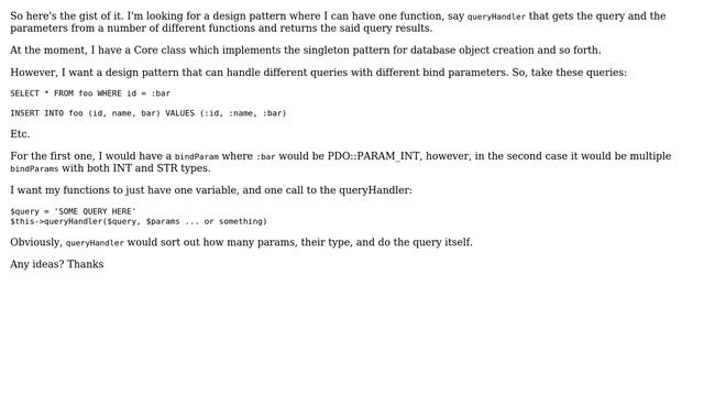 Software Engineering: mySQL / PHP design pattern - one function multiple queries смотреть онлайн