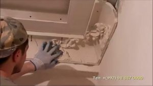 Мастер из Таджикистана Монтаж гипсогово карниза, часть 1 (МАСТЕР КЛАСС)