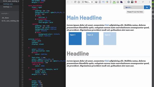 SASS | Nesting, finish formatting смотреть онлайн