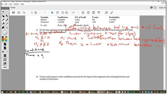 Linear Regression T-Test (and Interval) for Slope смотреть онлайн