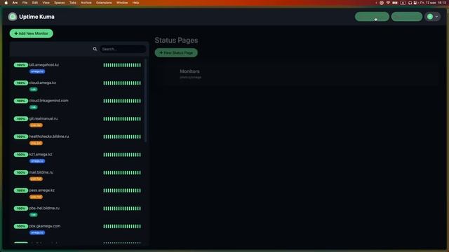 Бесплатный мониторинг UPTime-Kuma + работа через RestAPI