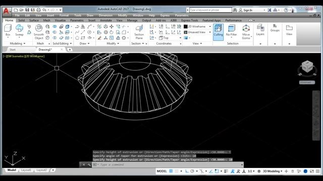 Making 3D Bevel Gear model by Sweep (Scale) Command - Autocad 2017 смотреть онлайн