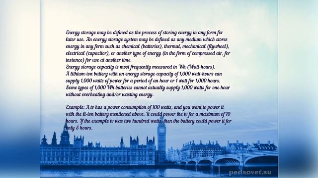 Урок английского языка в 11 классе на тему Intelligent Energy Storage смотреть онлайн