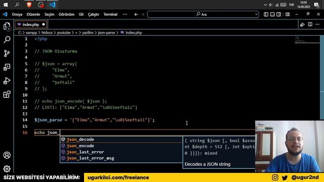 PHP JSON PARSE (PHP API KULLANMAK) смотреть онлайн