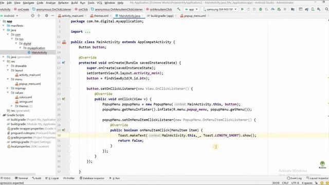 Popup menu in android studio | How to create popup menu in android | Popup Dialog | Custom Popup #4 смотреть онлайн