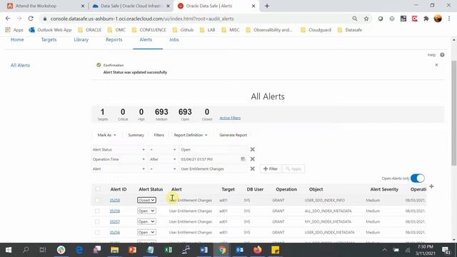 ORACLE DATA SAFE WORKSHOP - LAB 3 - Analyze Alerts and Audit Reports смотреть онлайн