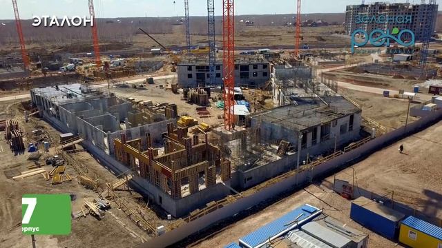 Ход строительства ЖК «Зеленая Река». Апрель 2023 г. смотреть онлайн