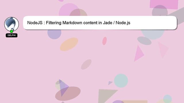 NodeJS : Filtering Markdown content in Jade / Node.js смотреть онлайн