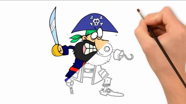 Пірат, як намалювати пірата, як намалювати піратський корабель, пірат і піратський корабель смотреть онлайн