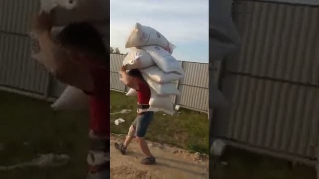 Якутский силач: 6 мешков за раз! смотреть онлайн