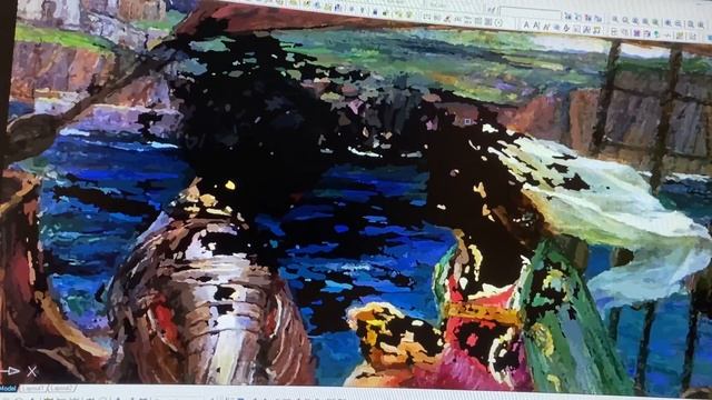 Full Color Raster to Vector converted art in Autocad No. 1 смотреть онлайн