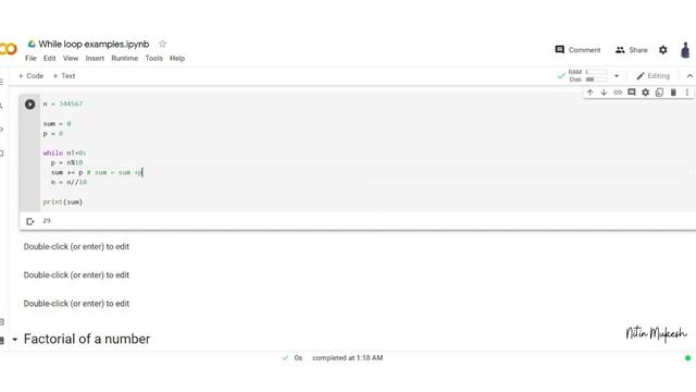 Python for Data Science - 11. Sum of digits of a number using while loop | Python tutorial in Hind смотреть онлайн