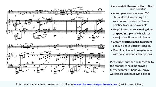 Massenet Méditation from Thäis - Piano accompaniment - play along track for violin - music score смотреть онлайн