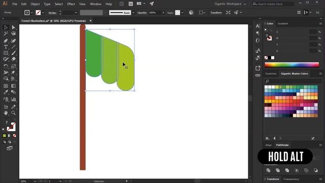 How To Draw 10 TREES In Illustrator For Your Landscape - Flat Design смотреть онлайн