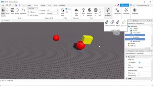 New Feature in Roblox Solid Modeling (building 3D objects with Union, Intersect, Negate, Separate)
