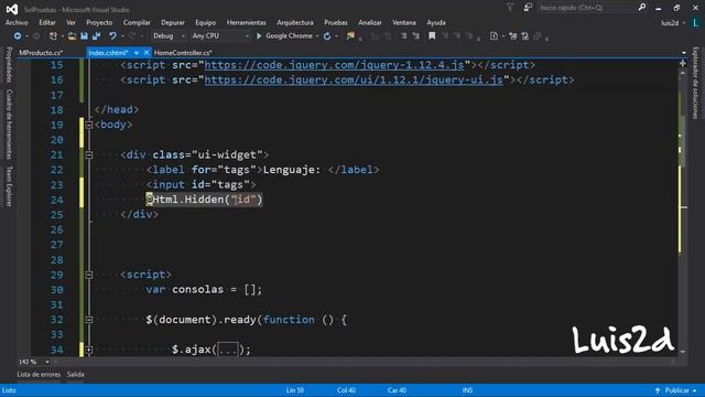 Parte 2. Autocomplete de jQuery con MVC y base de datos SQL Server haaa y con lenguaje C# смотреть онлайн