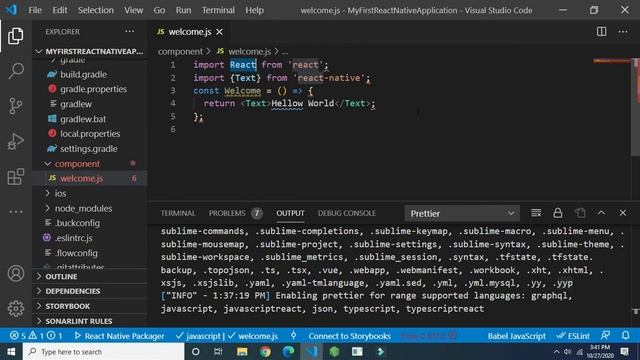 6. React Native Hello World Using Function Component !! смотреть онлайн