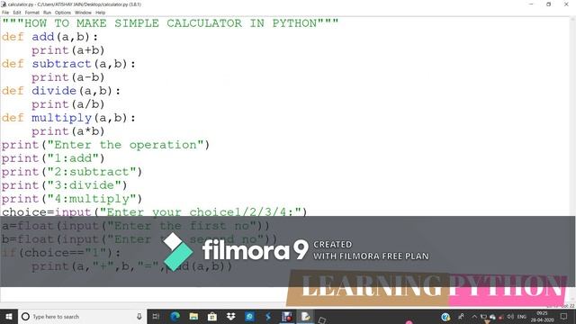 Simple calculator using user defined functions | PYTHON |PROGRAMMING смотреть онлайн