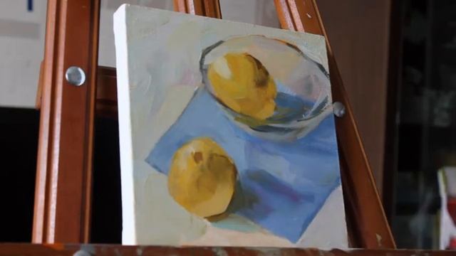 Груши с натуры. Рисуем маслом на холсте