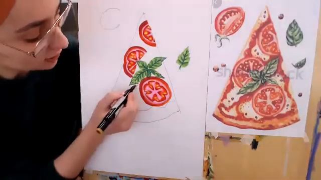 Скетчинг - рисуем пиццу!