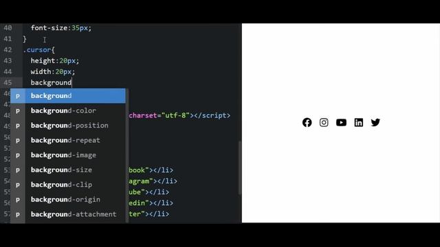 How To Create Custom Cursor With Social Media Icon Hover Effect | Custom Cursor With CSS and JQuery смотреть онлайн